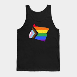 Oregon State Pride: Embrace Progress with the Progress Pride Flag Design Tank Top